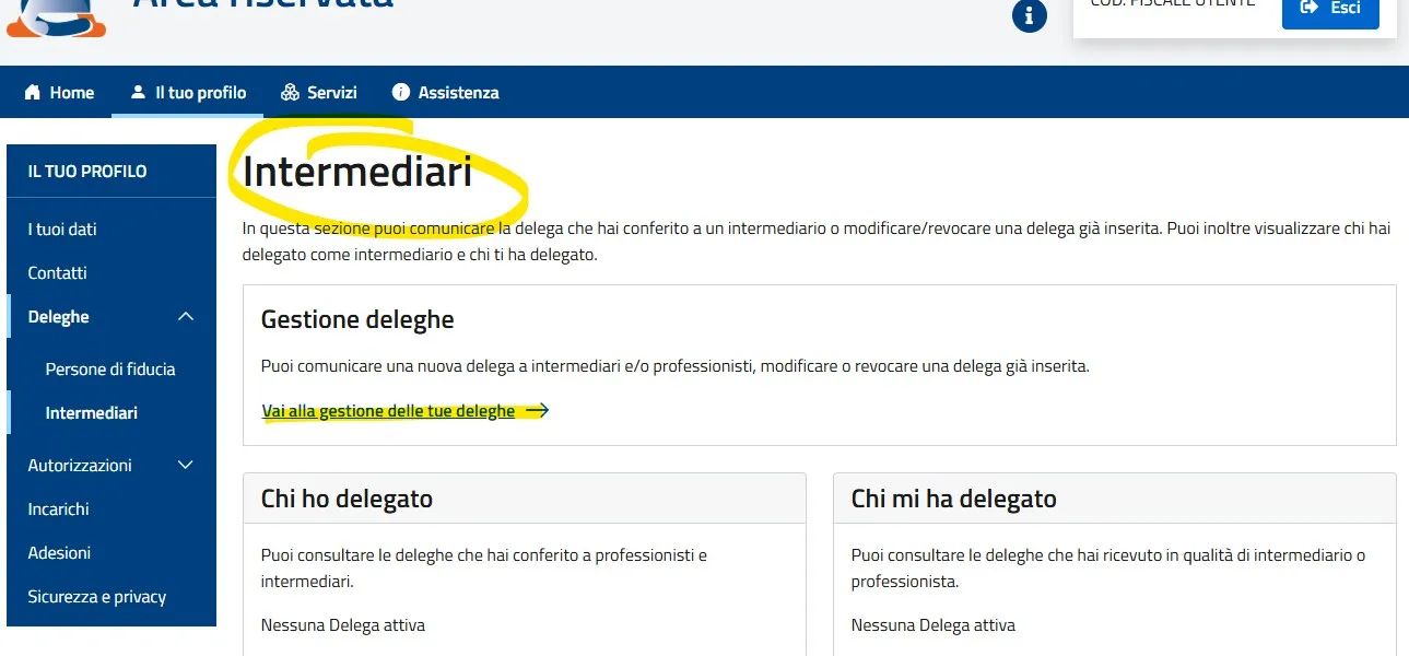gestione deleghe cassetto fiscale