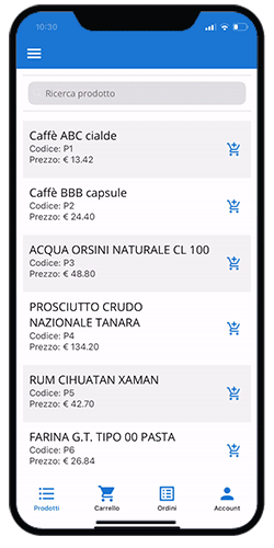 inviare ordini da app